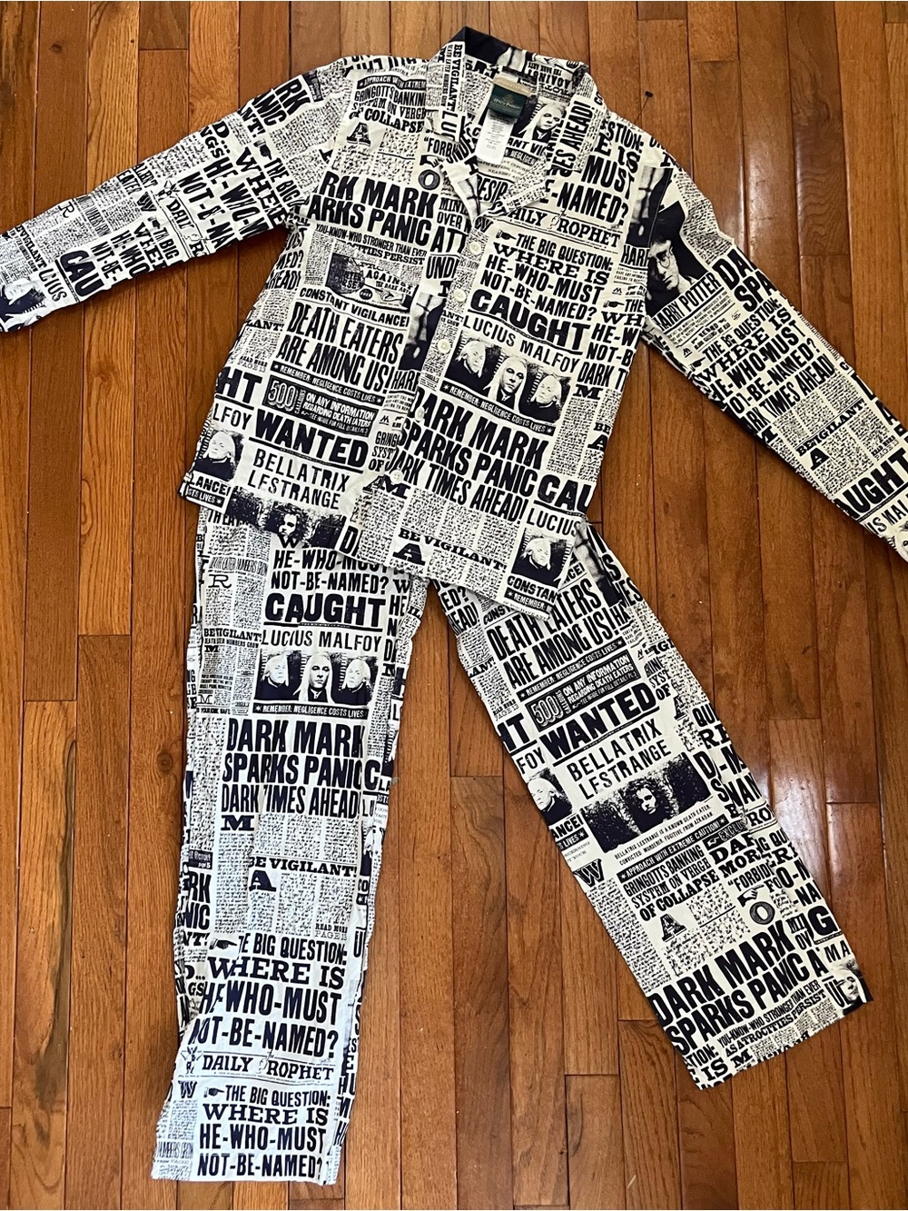 Harry Potter Daily Prophet Newspaper Print Pajama Set Small Pottery Barn